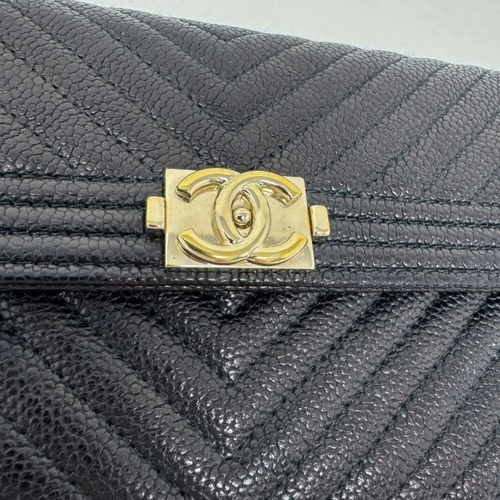 Chanel Chevron Boy Flap Long Wallet